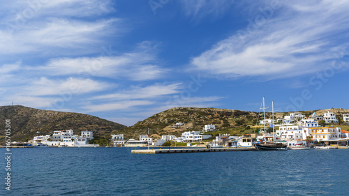 View of the main village on Lipsi island in Greece. 