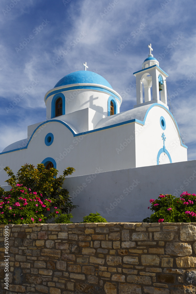 Fototapeta Church in the main village on Lipsi island in Greece.