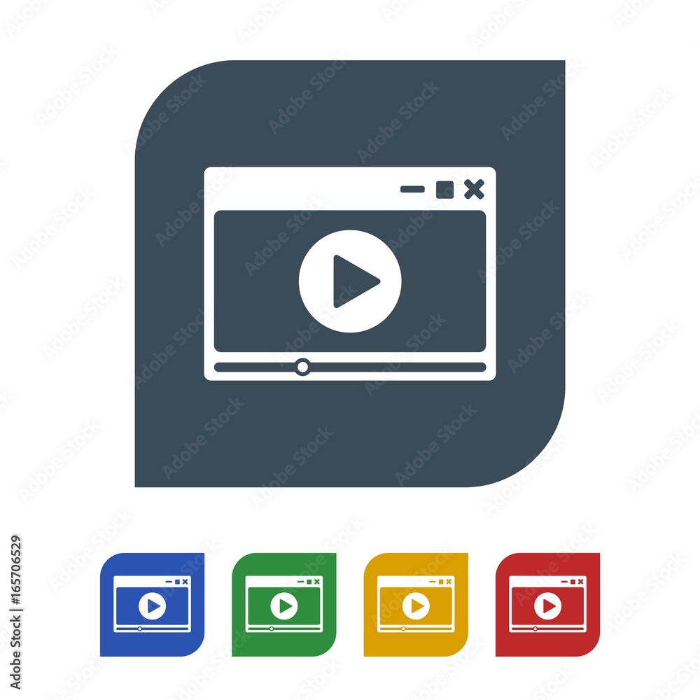 Video player icon isolated on white background Video player icon isolated on white background