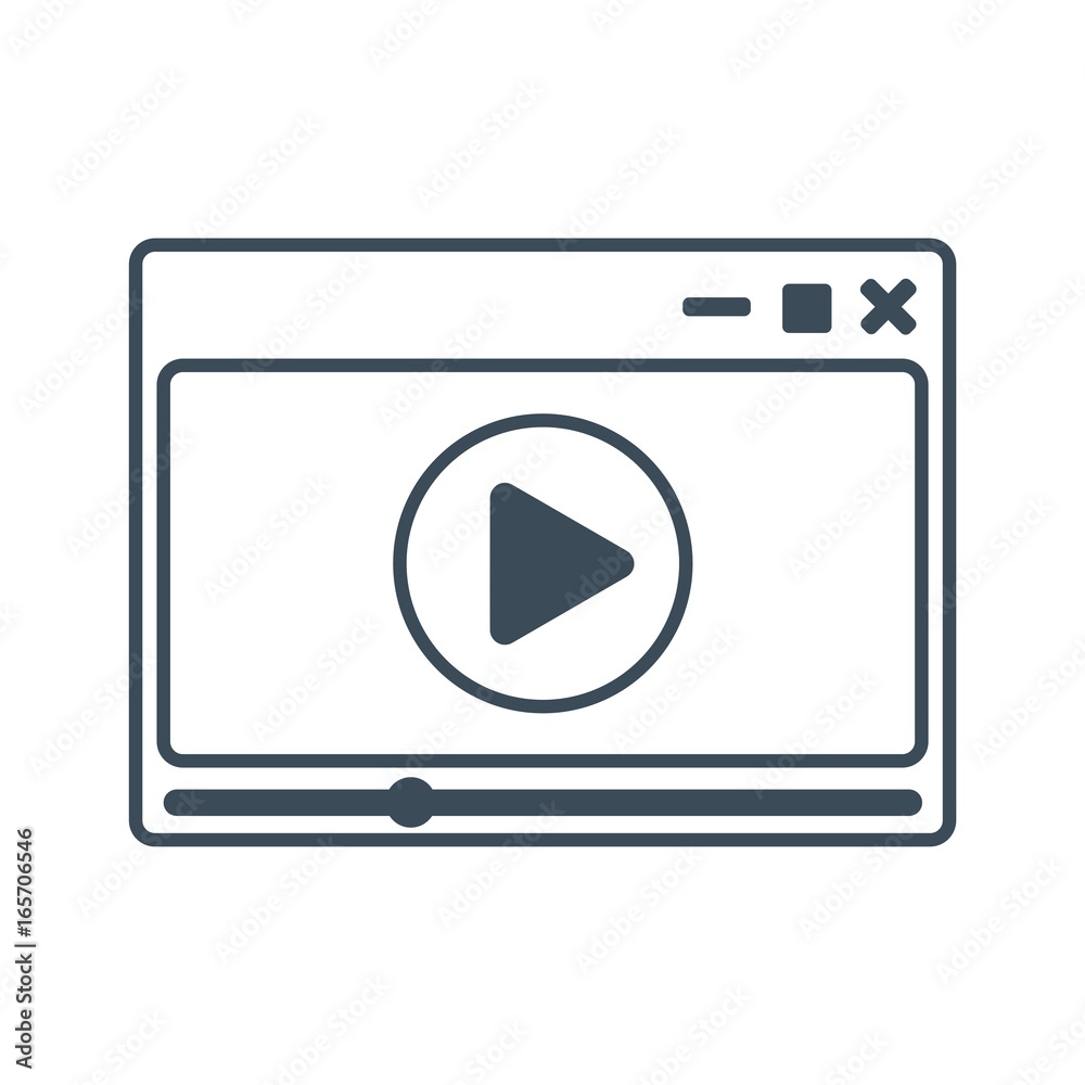 Video player icon isolated on white background Video player icon isolated on white background