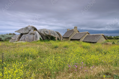 Dorf Meneham in der Bretagne, Finistere in Frankreich - village Meneham in Finistere in Brittany