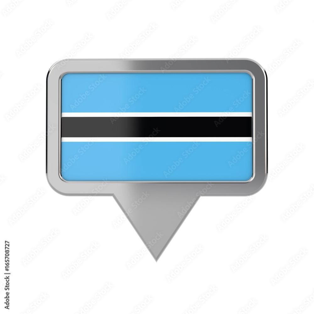 Botswana flag location marker icon. 3D Rendering Botswana flag location marker icon. 3D Rendering