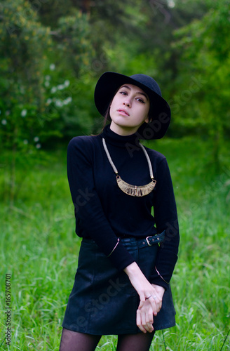 girl in black jacket