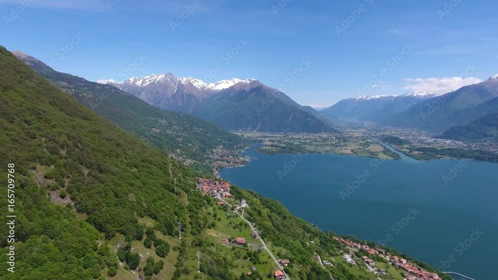 Aerial landscape on Como lake between mountains in Italy, 4k
Aerial landscape on Como lake between mountains in Italy, 4k