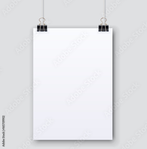 Blank plain white paper page with shadow