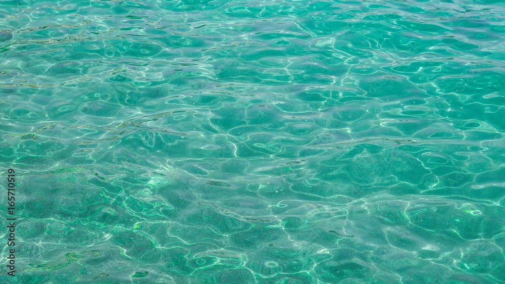 Blue-green transparent and clean sea water background
