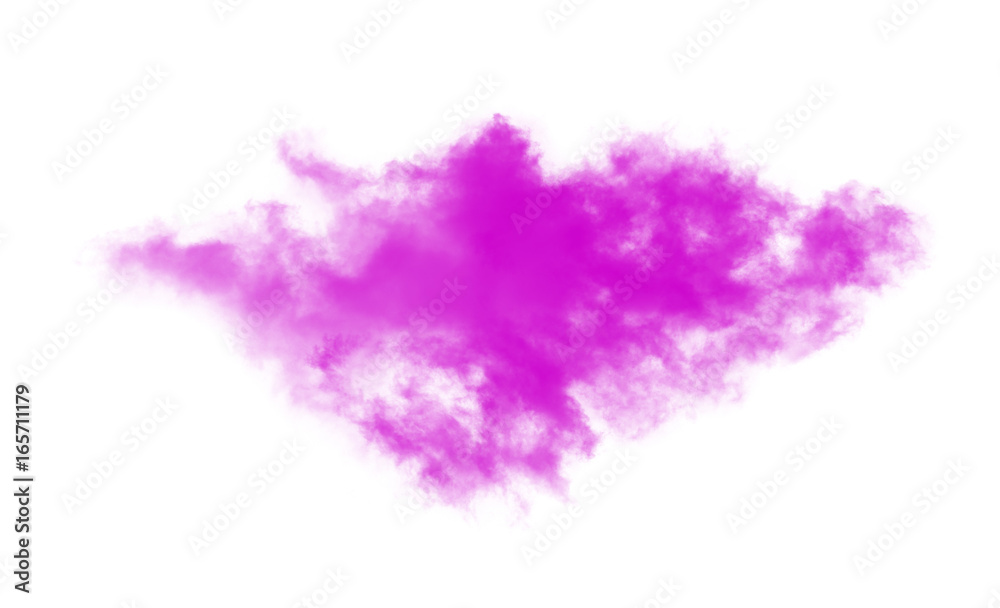 pink cloud or smoke on white