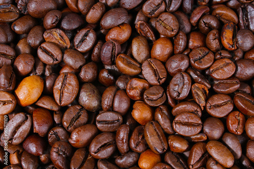 Coffee texture closeup. Whole beans