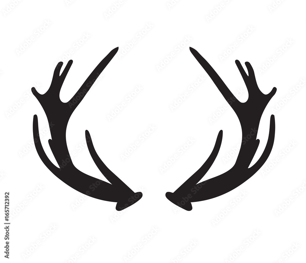 Obraz premium black silhouette of deer antlers