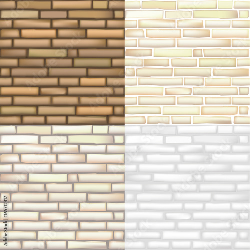 Set of vector brick textures