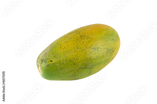 The big papaya on white background .