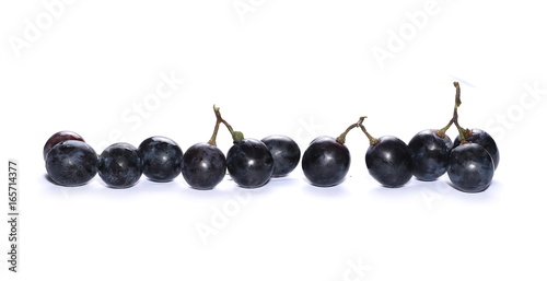 Dark grapes  isolated on white background