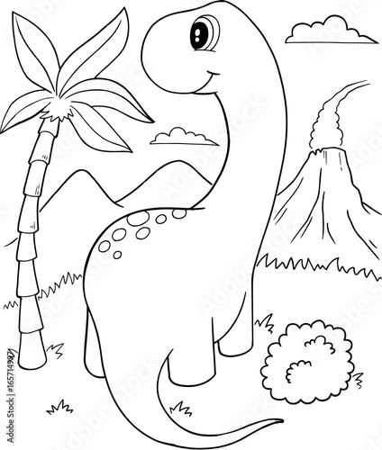 Cute Dinosaur Vector Illustration Art