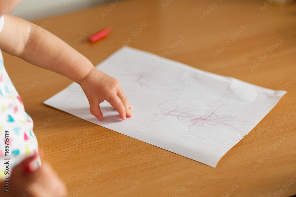 2 years old girl child is painting 2 years old girl child is painting
