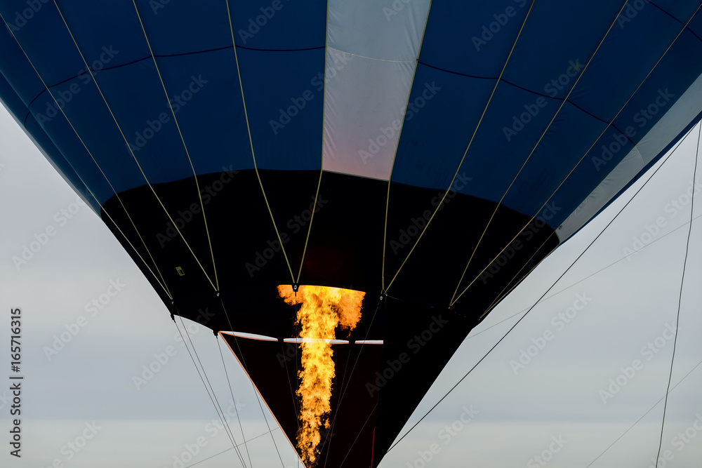 Close-up burning burner, flame of Hot air balloon with. For background