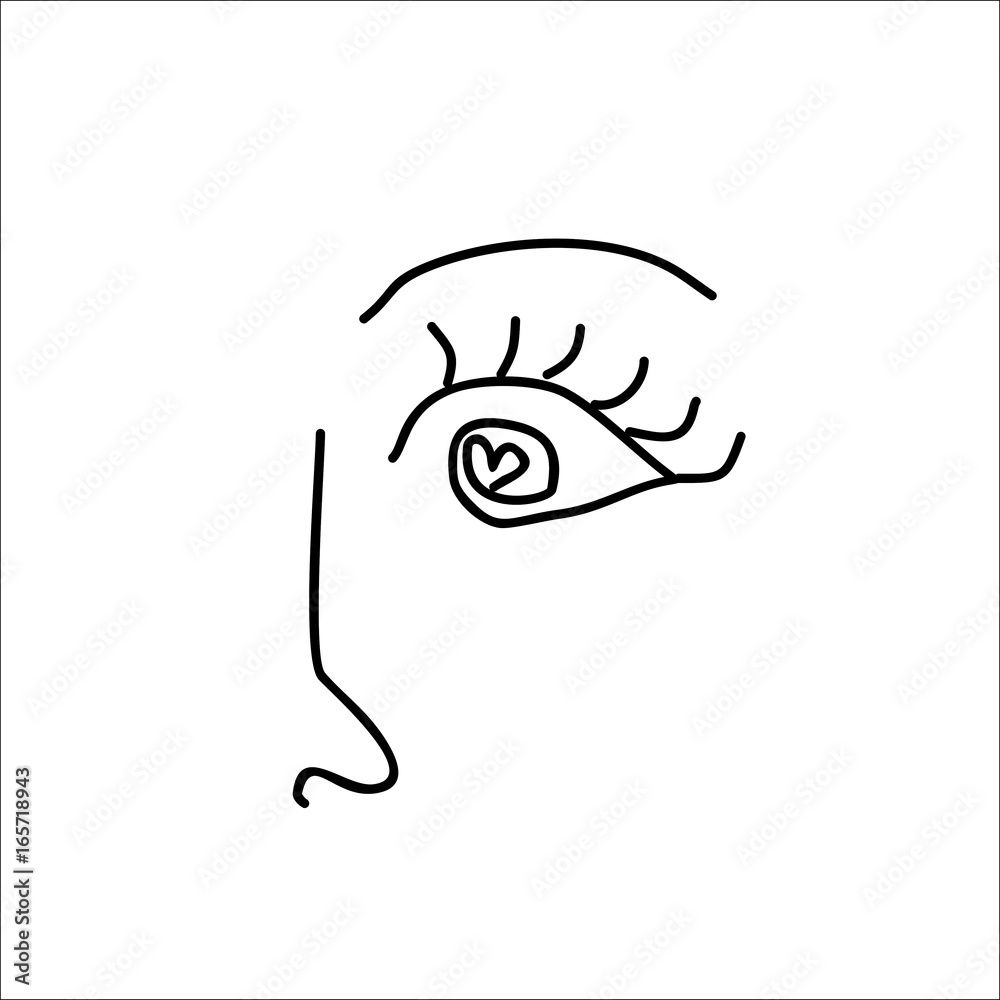 half face doodle vector line drawing half face doodle vector line drawing
