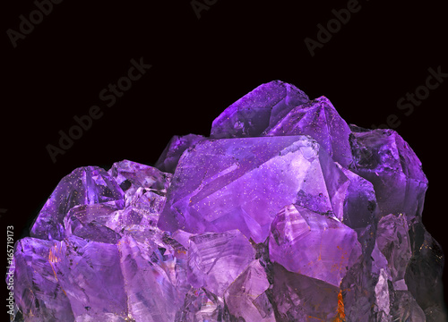 amethyst crystals on dark background