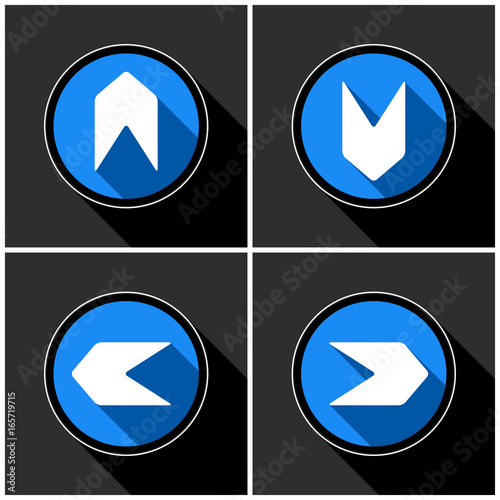 four white, blue arrows with black shadows Free Download four white, blue arrows with black shadows - GFXLoad