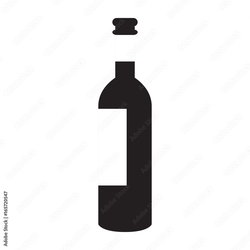 Isolated wine bottle on a white background, Vector illustration Isolated wine bottle on a white background, Vector illustration