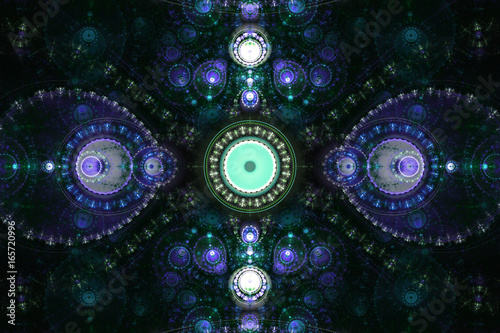 Geometric shapes fractal render can illustrate universe space imagination or ...