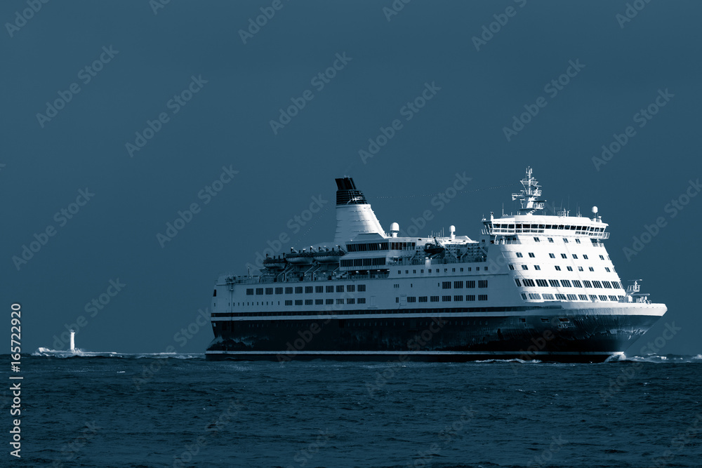 Blue cruise liner
