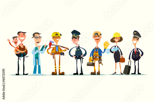  Group of people of different professions. Vector illustration.