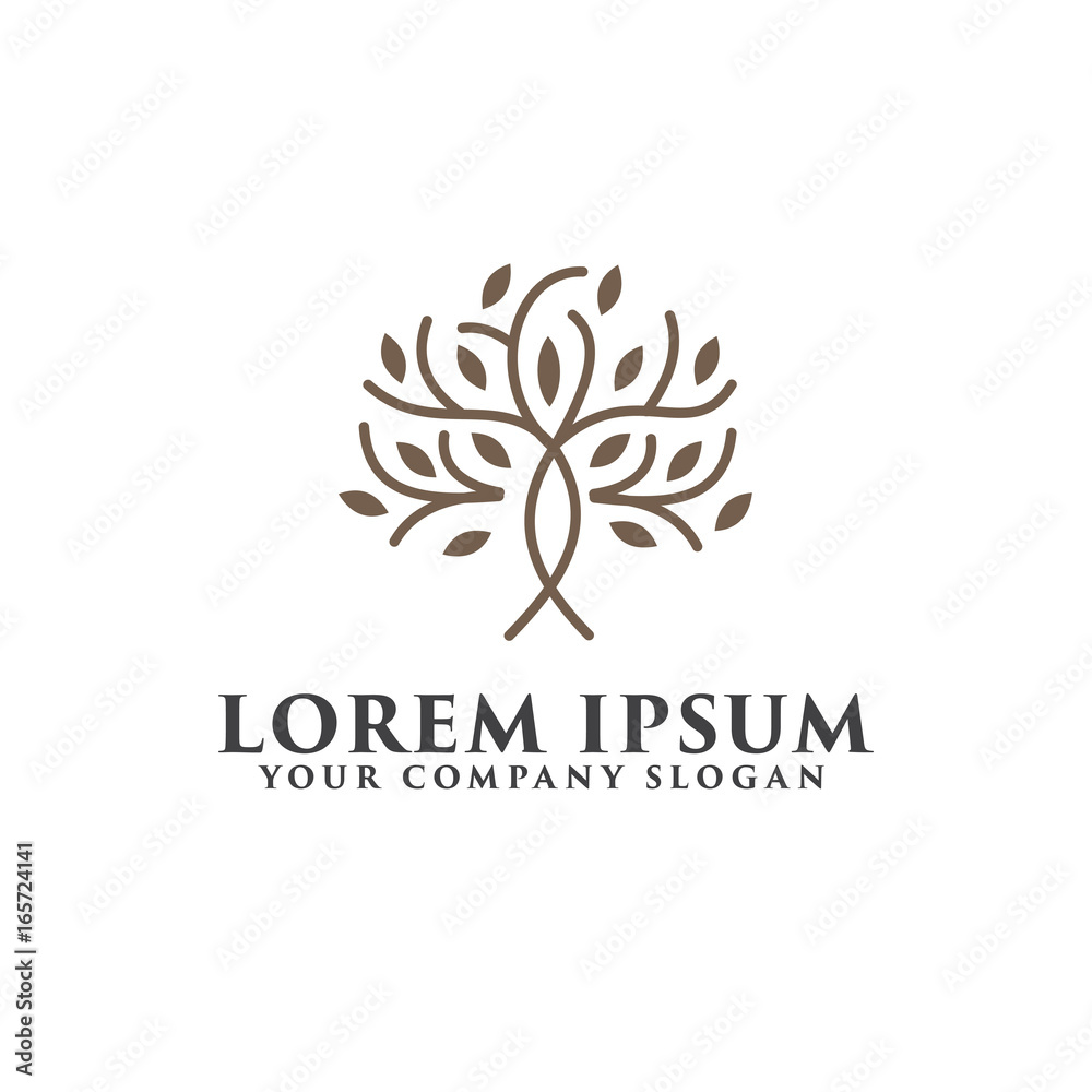 tree luxury logo design concept template tree luxury logo design concept template