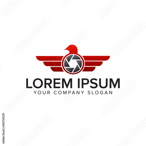 photo wing logo. drone logo design concept template