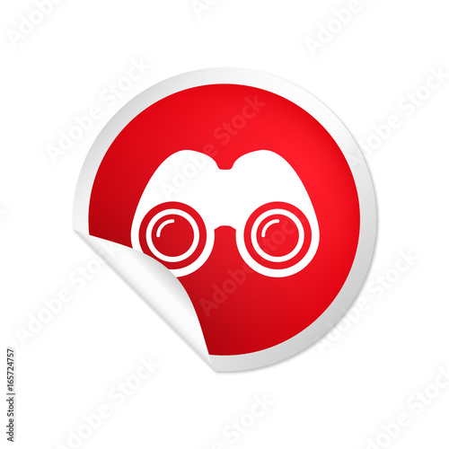 runder Sticker rot Fernglas