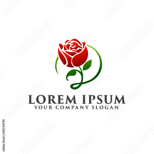 roses logo design concept template