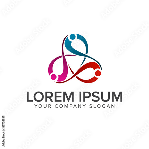 people Business and Consulting logo. teamwork communication group logo design concept template