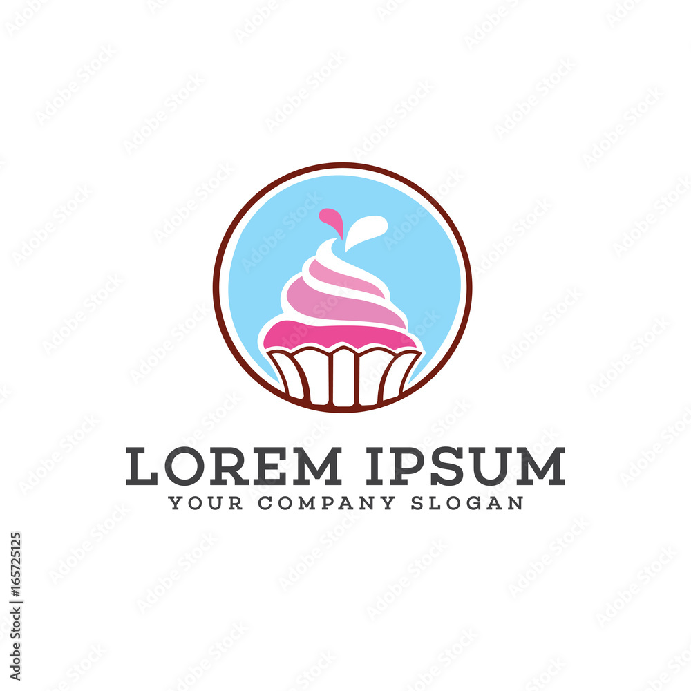 Ice cream cake logo design concept template Ice cream cake logo design concept template