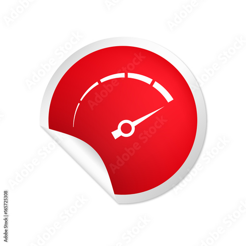 runder Sticker rot Tachometer