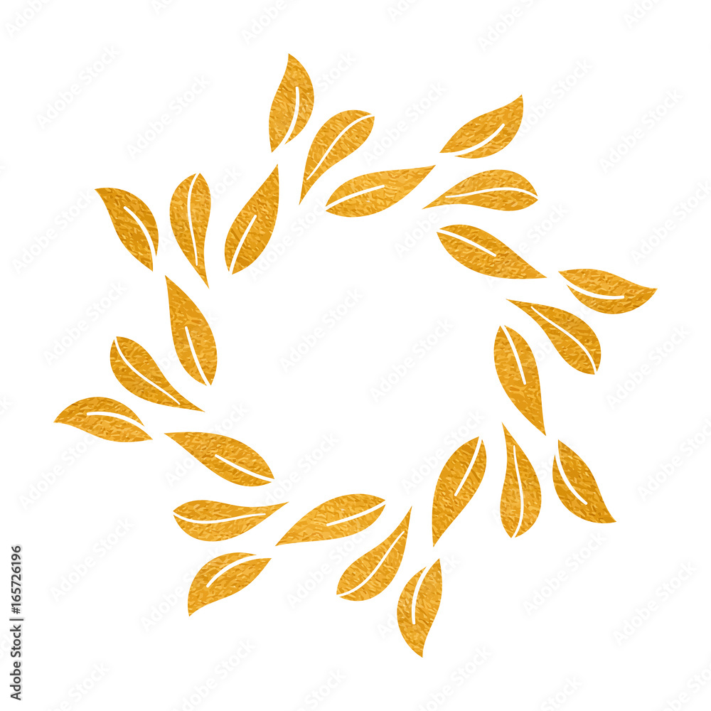 Elegant gold textured floral frame