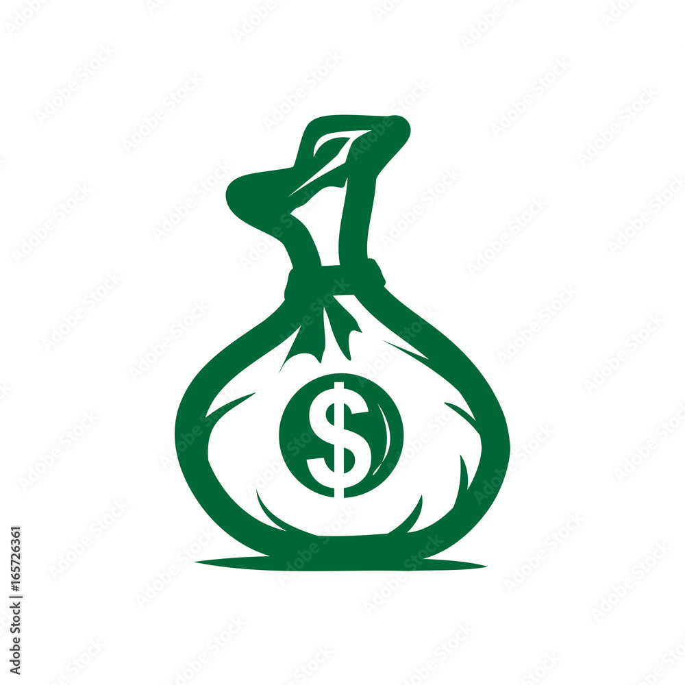 outlines of money bag with dollar sign on it within a circle, icon design, isolated on white background. outlines of money bag with dollar sign on it within a circle, icon design, isolated on white background.