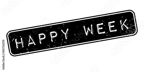 Happy Week rubber stamp. Grunge design with dust scratches. Effects can be easily removed for a clean, crisp look. Color is easily changed.