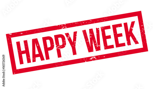 Happy Week rubber stamp. Grunge design with dust scratches. Effects can be easily removed for a clean, crisp look. Color is easily changed.