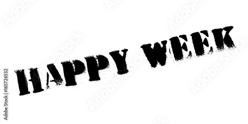 Happy Week rubber stamp. Grunge design with dust scratches. Effects can be easily removed for a clean, crisp look. Color is easily changed.