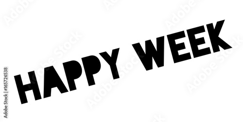 Happy Week rubber stamp. Grunge design with dust scratches. Effects can be easily removed for a clean, crisp look. Color is easily changed.