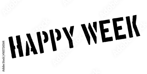 Happy Week rubber stamp. Grunge design with dust scratches. Effects can be easily removed for a clean, crisp look. Color is easily changed.