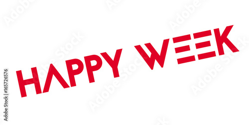 Happy Week rubber stamp. Grunge design with dust scratches. Effects can be easily removed for a clean, crisp look. Color is easily changed.