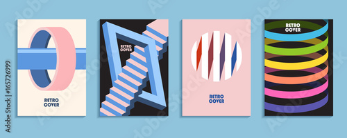 Brochure. Geometric unusual retro design.