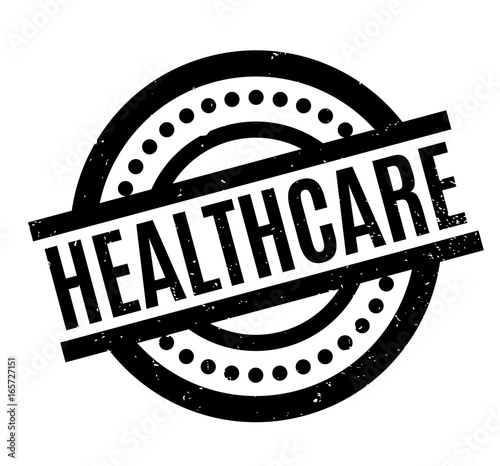 Healthcare rubber stamp. Grunge design with dust scratches. Effects can be easily removed for a clean, crisp look. Color is easily changed.