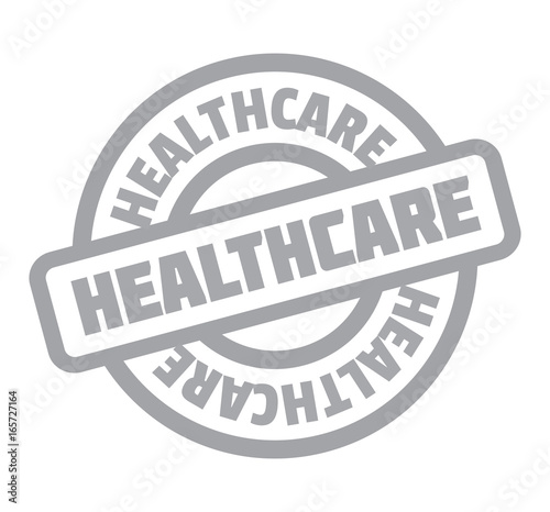 Healthcare rubber stamp. Grunge design with dust scratches. Effects can be easily removed for a clean, crisp look. Color is easily changed.