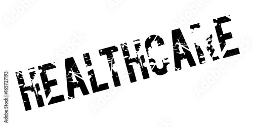 Healthcare rubber stamp. Grunge design with dust scratches. Effects can be easily removed for a clean, crisp look. Color is easily changed.