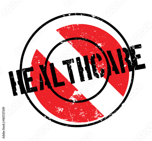 Healthcare rubber stamp. Grunge design with dust scratches. Effects can be easily removed for a clean, crisp look. Color is easily changed.