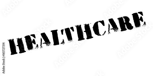 Healthcare rubber stamp. Grunge design with dust scratches. Effects can be easily removed for a clean, crisp look. Color is easily changed.