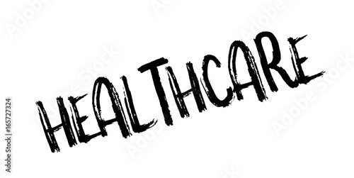 Healthcare rubber stamp. Grunge design with dust scratches. Effects can be easily removed for a clean, crisp look. Color is easily changed.