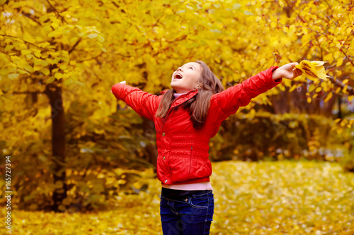 Girl with leaves