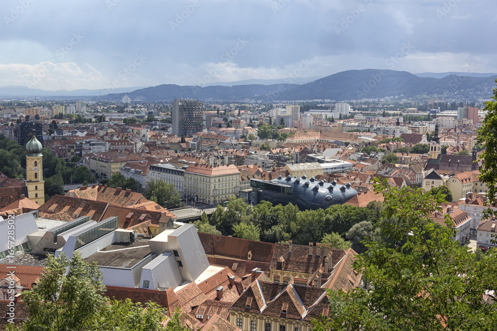 Fototapeta premium Panoramic view to Graz, Austria